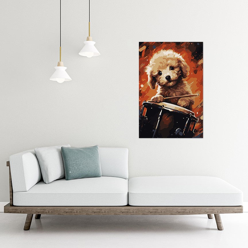 The Drumming Puppy Wall Art
