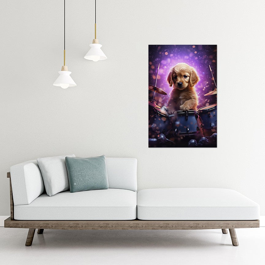 Puppy Drumming Wall Art