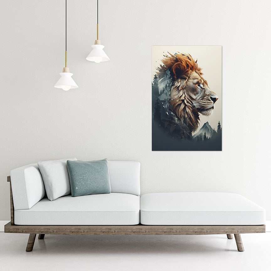 The Lion's Untamed Splendor Wall Art