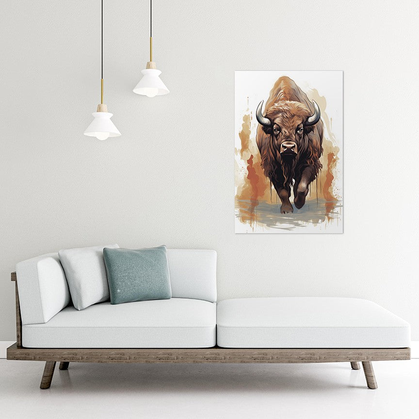 The Ferocious Bison Wall Art