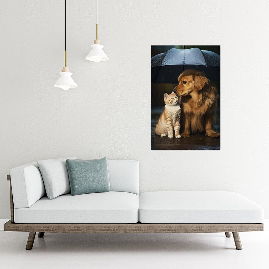The Everlasting Friendship of Dog and Cat Wall Art