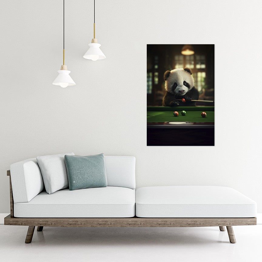 The Panda Playing Snooker Wall Art
