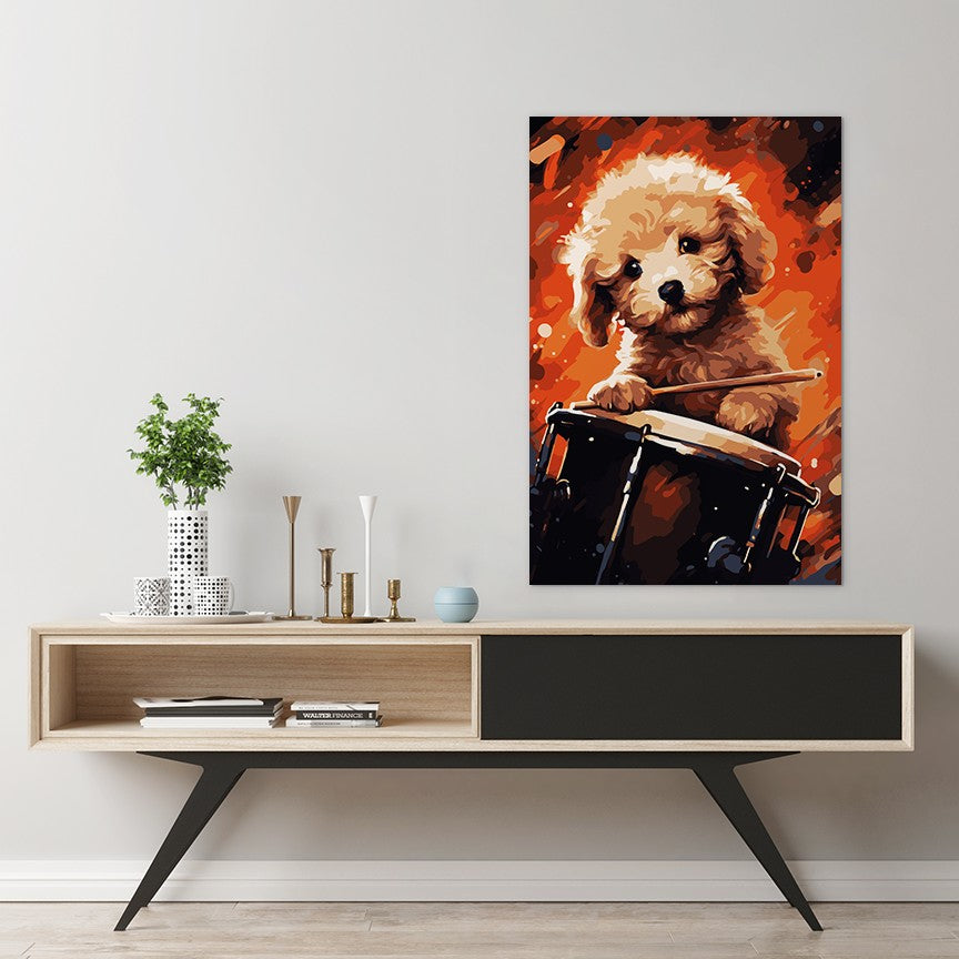 The Drumming Puppy Wall Art