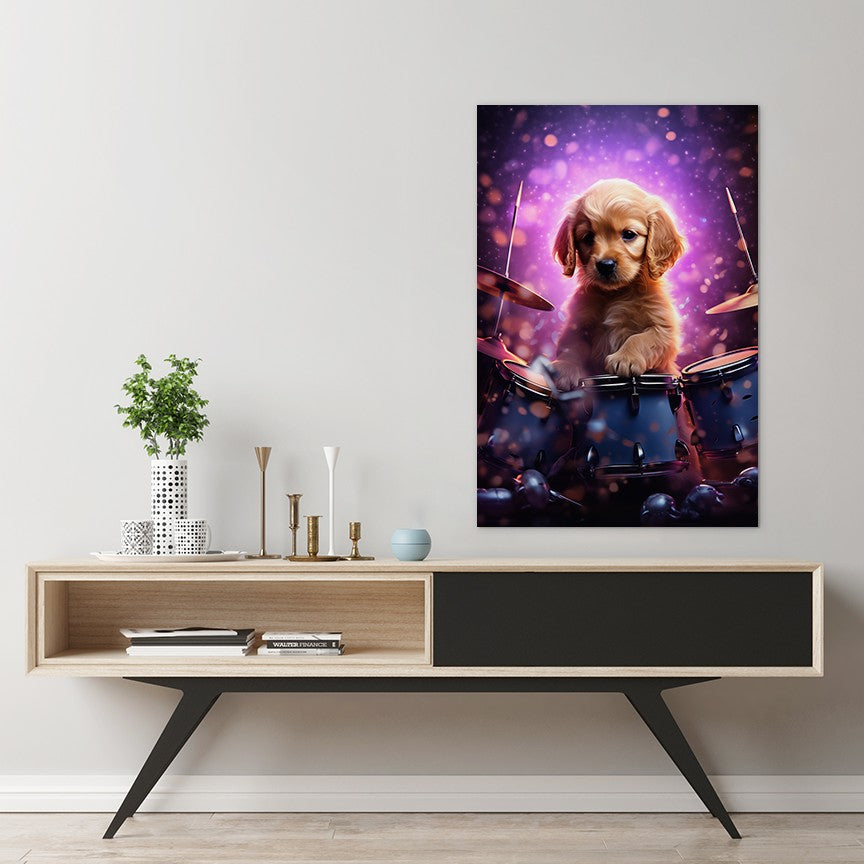 Puppy Drumming Wall Art