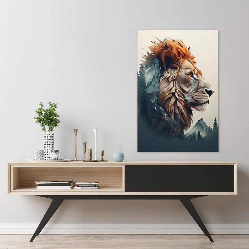 The Lion's Untamed Splendor Wall Art
