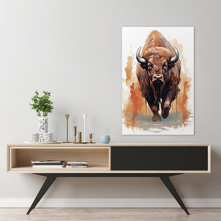 The Ferocious Bison Wall Art