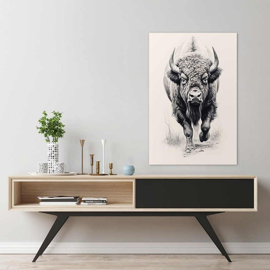 Furious Majesty Bison Wall Art