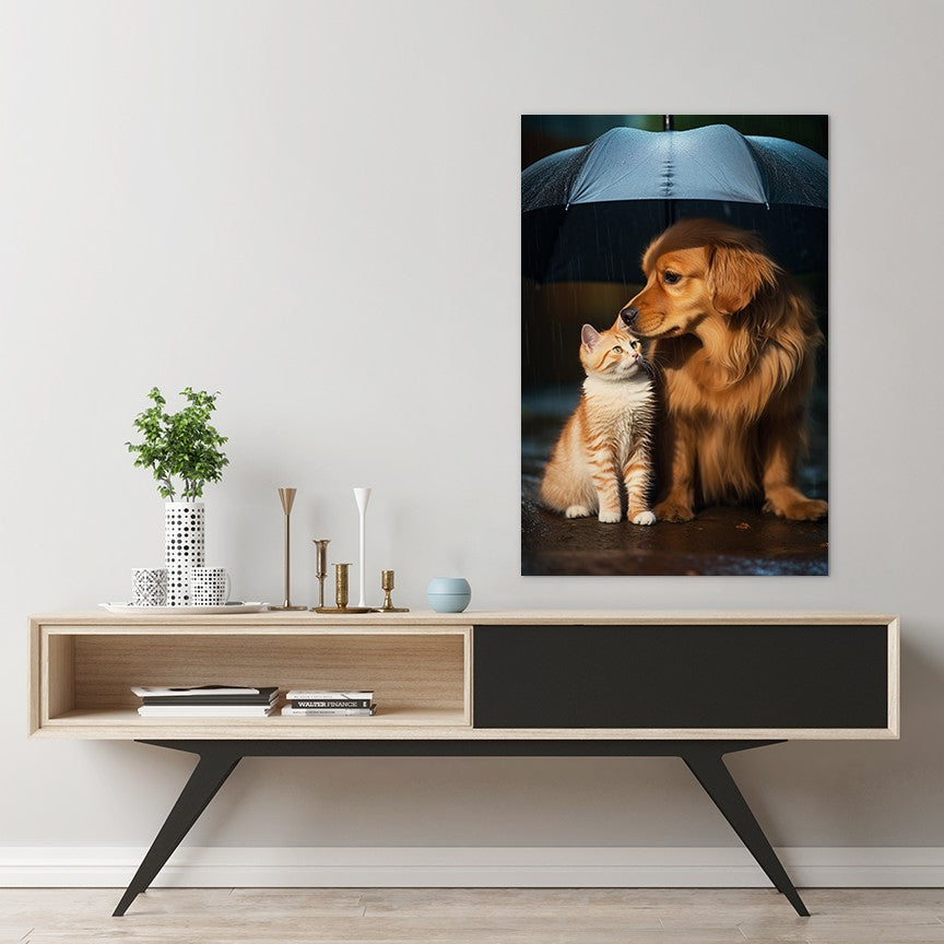 The Everlasting Friendship of Dog and Cat Wall Art