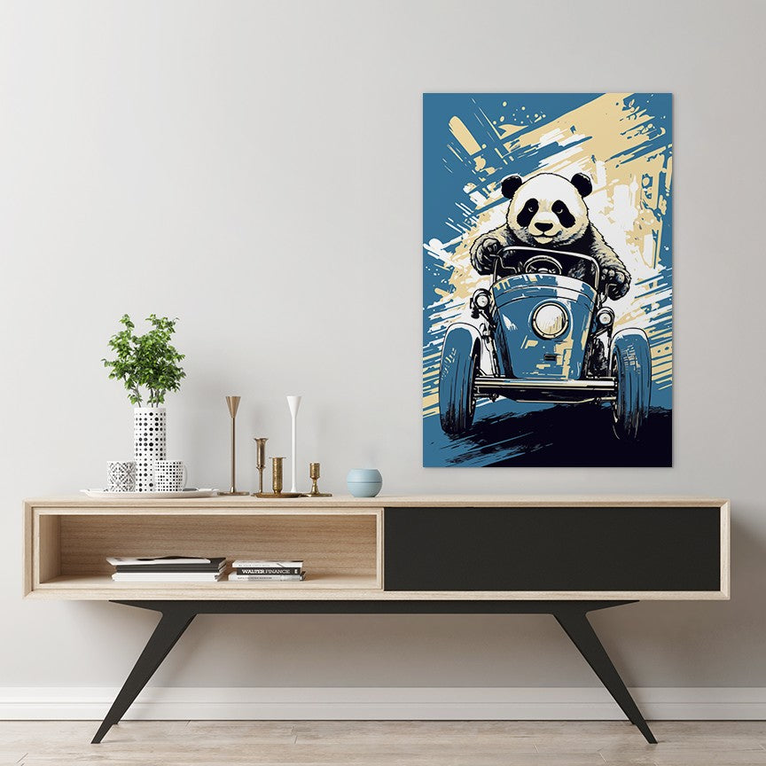 Panda's Adventures on Wheels Wall Art
