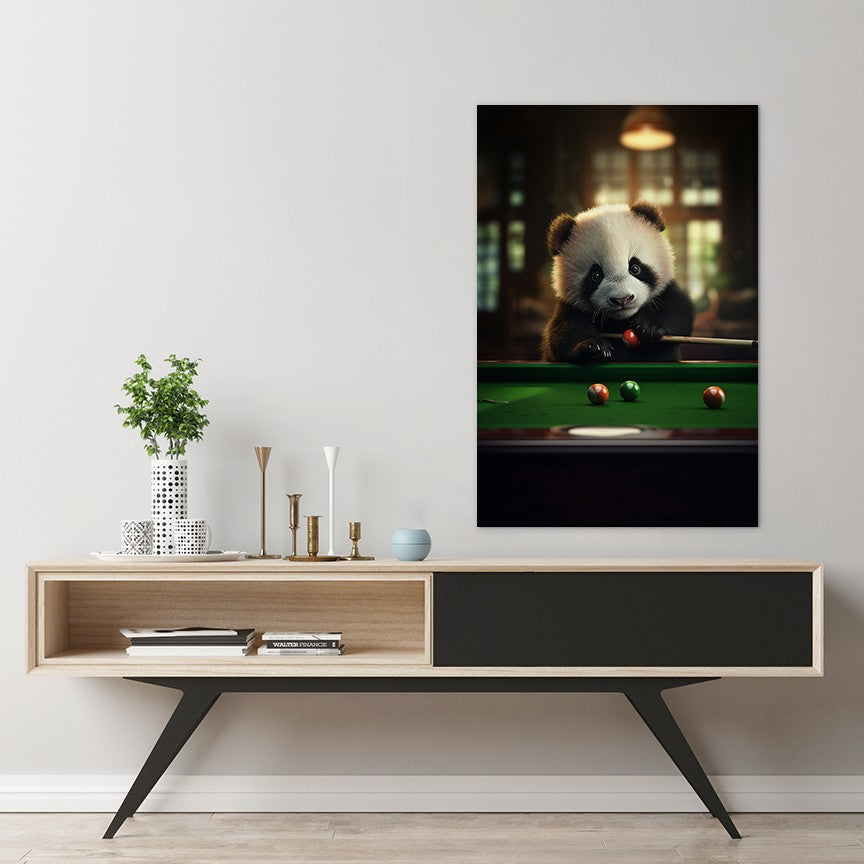 The Panda Playing Snooker Wall Art