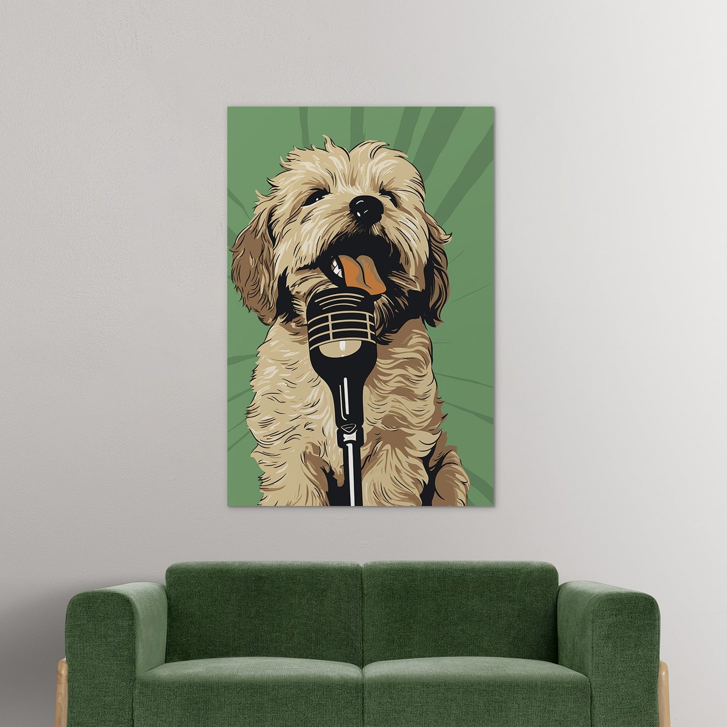 Adorable Puppy Singing Bliss Wall Art