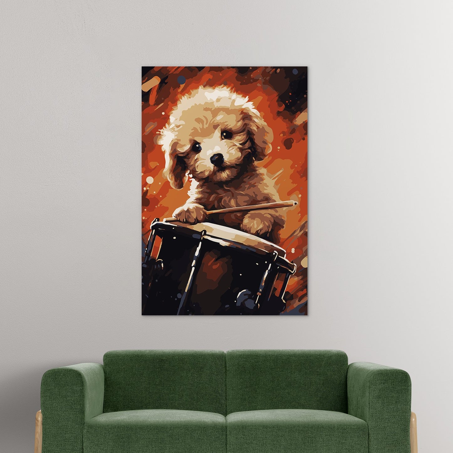 The Drumming Puppy Wall Art