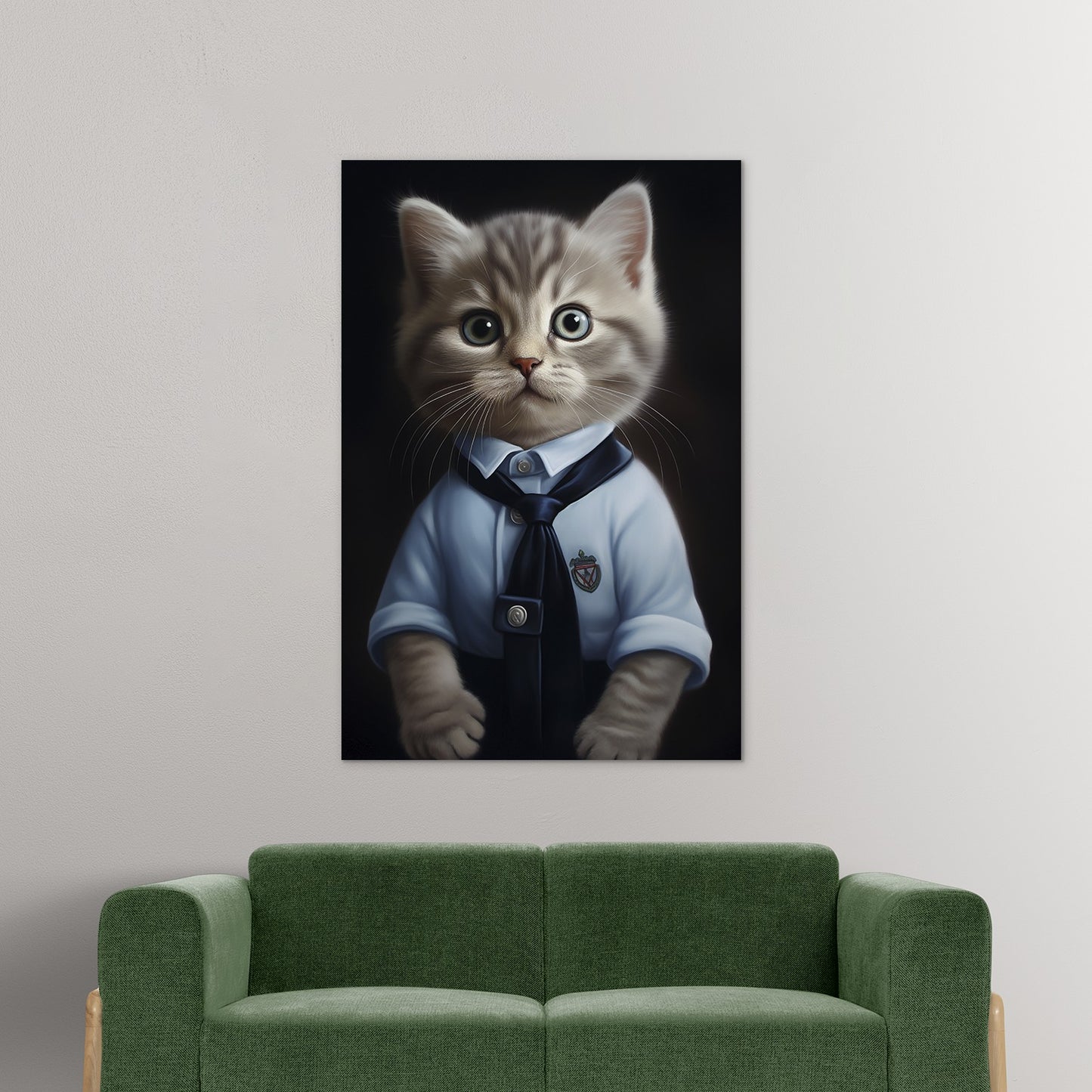 Cat in School Dress Wall Art