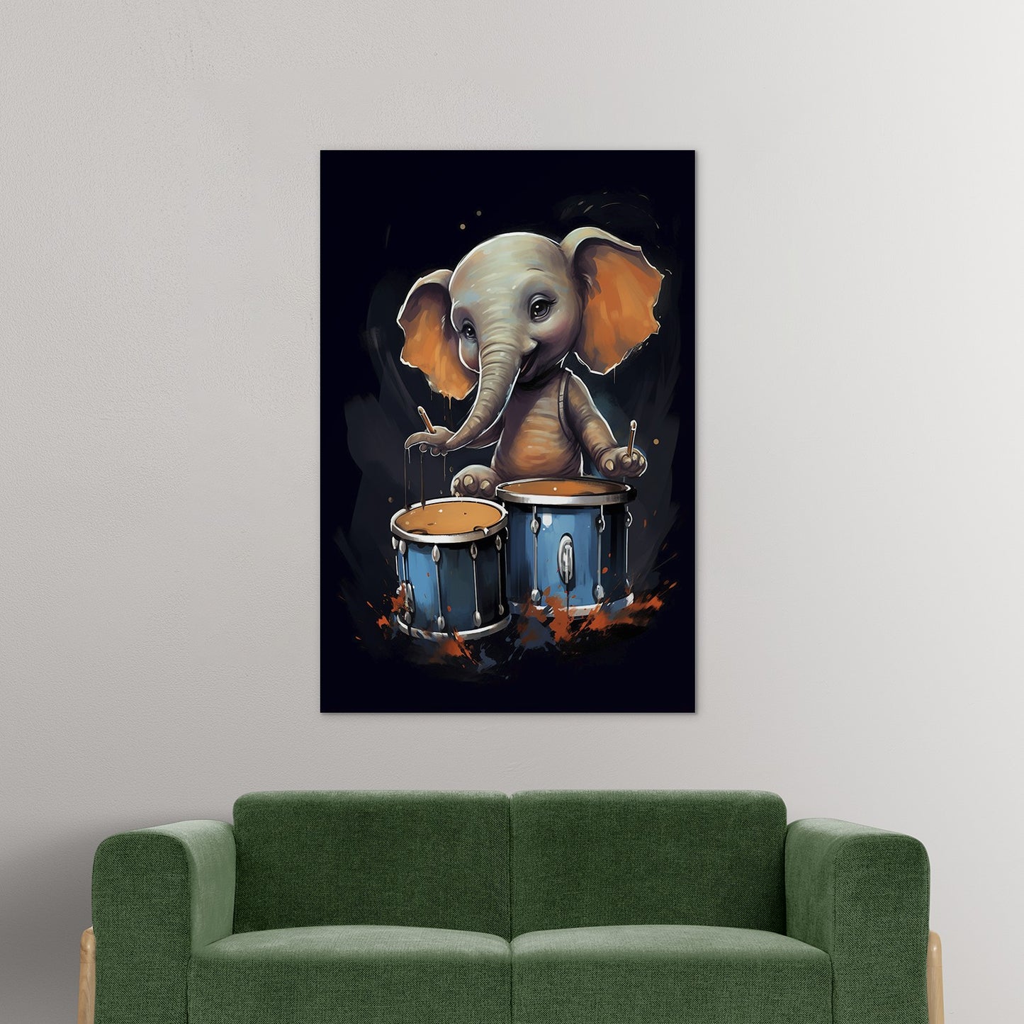 The Drumming Elephant Wall Art