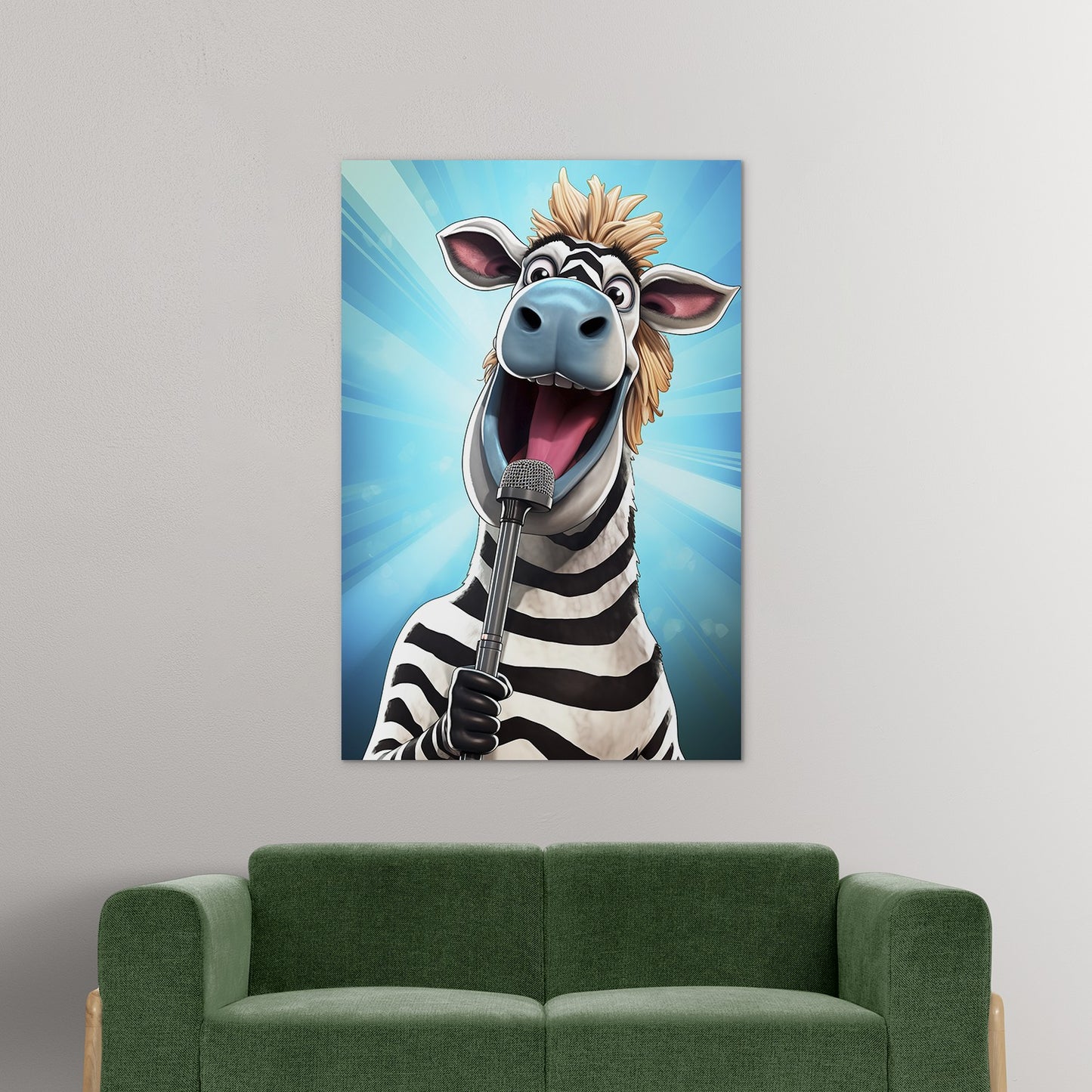 The Singing Zebra Funny Wall Art