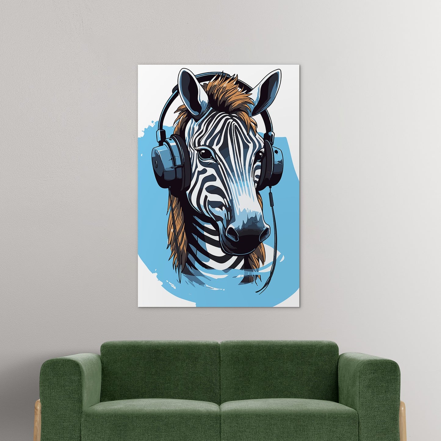 Zebra Listening To Music Wall Art