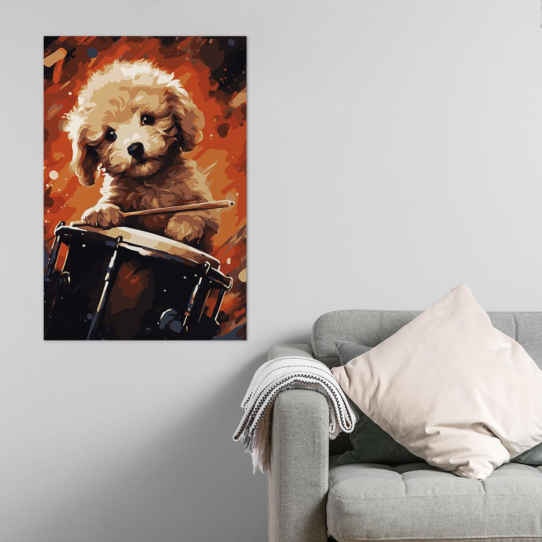 The Drumming Puppy Wall Art