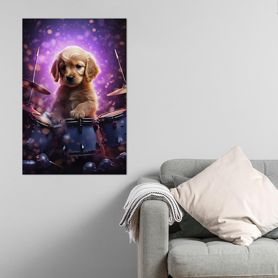Puppy Drumming Wall Art