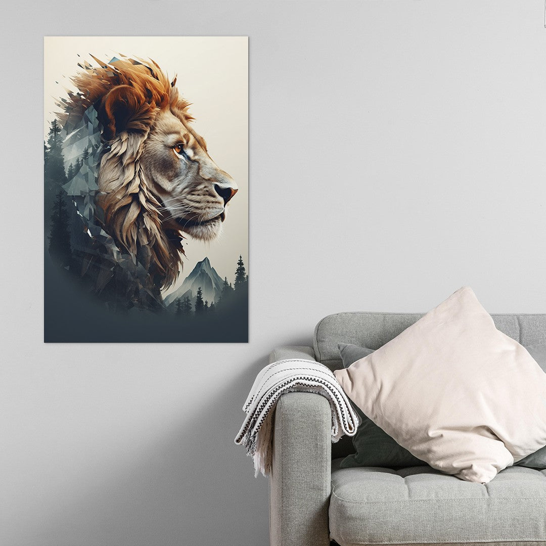 The Lion's Untamed Splendor Wall Art