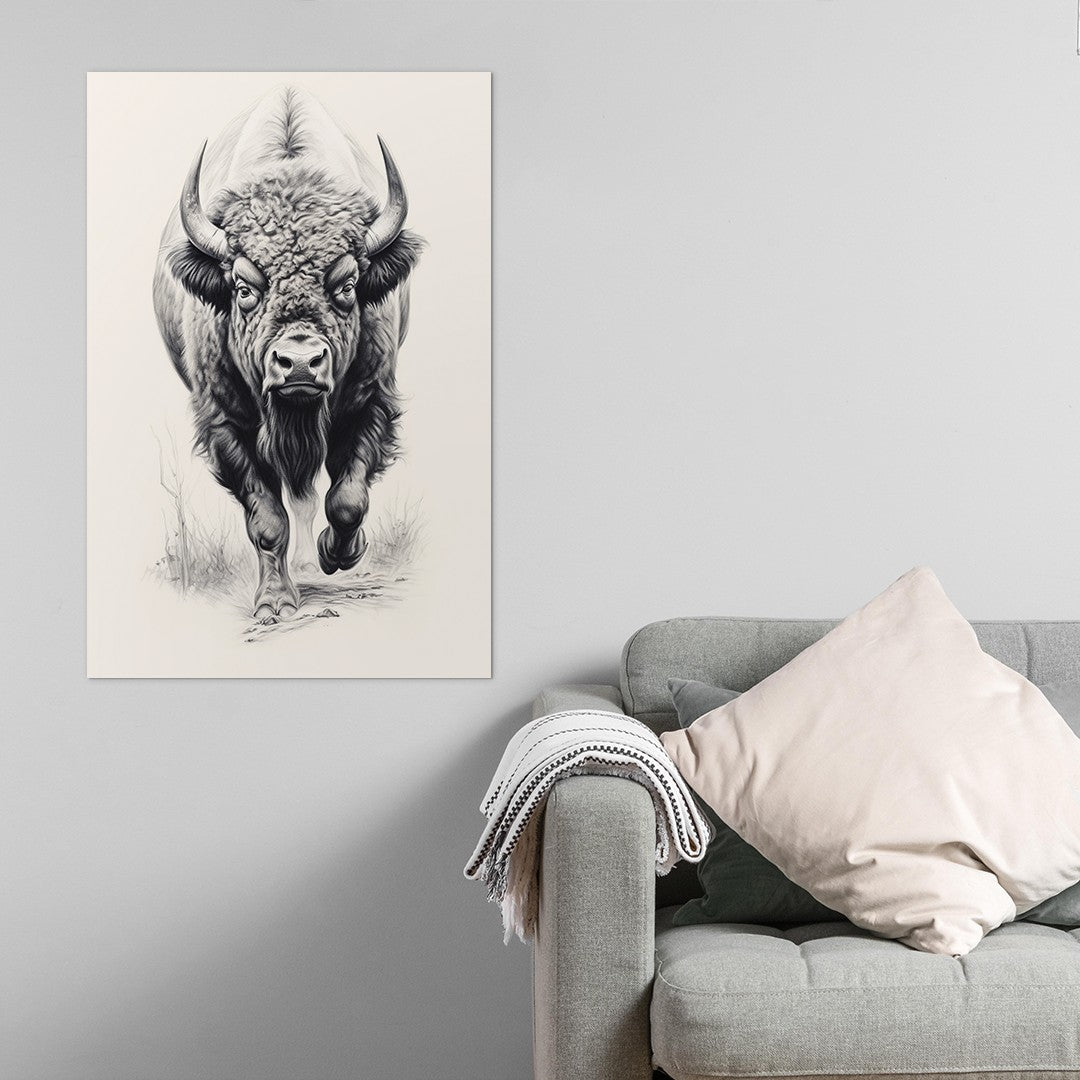 Furious Majesty Bison Wall Art