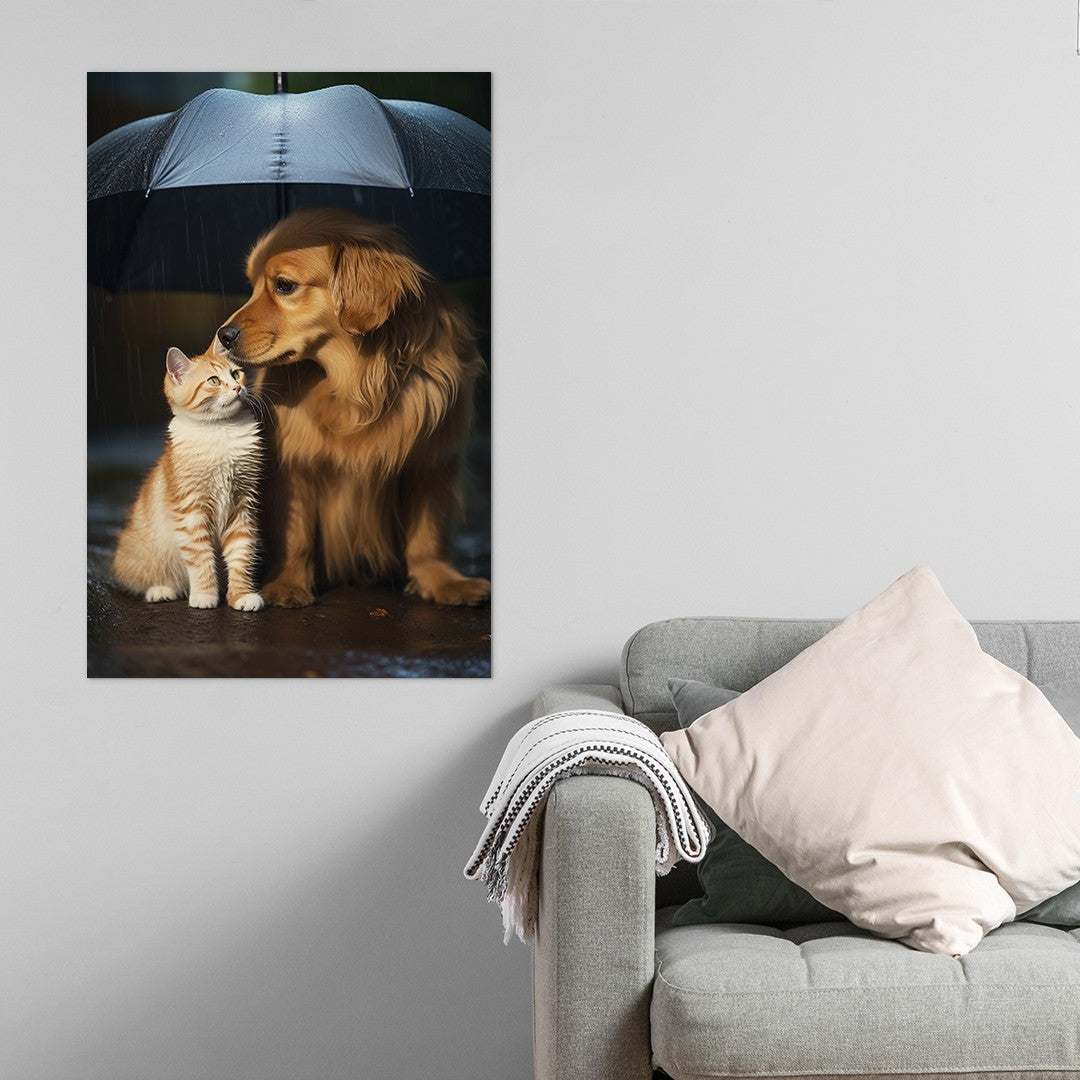 The Everlasting Friendship of Dog and Cat Wall Art