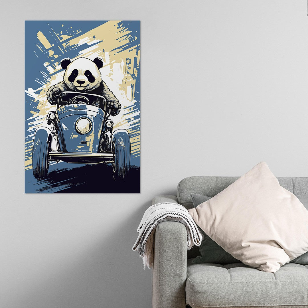 Panda's Adventures on Wheels Wall Art