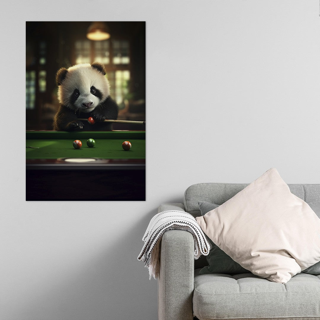 The Panda Playing Snooker Wall Art