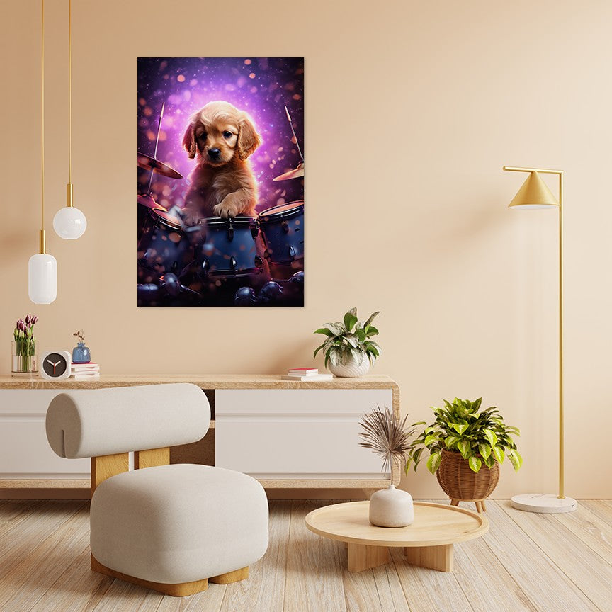 Puppy Drumming Wall Art