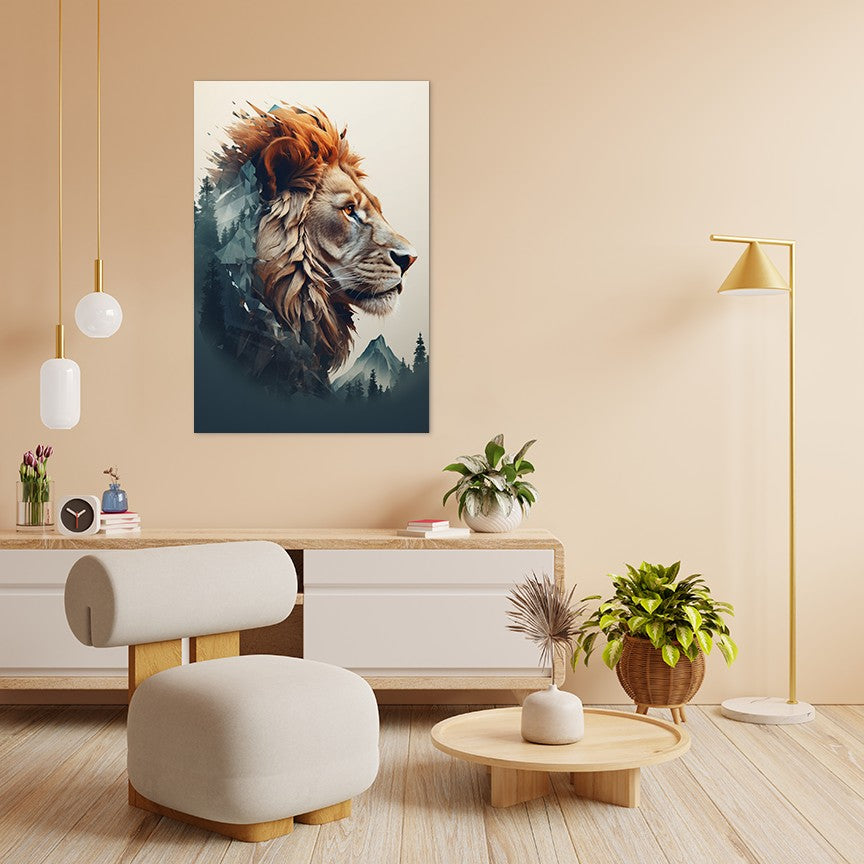 The Lion's Untamed Splendor Wall Art