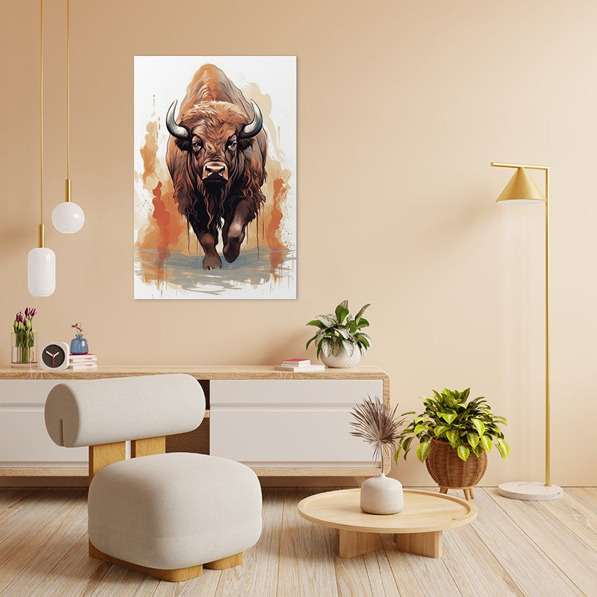 The Ferocious Bison Wall Art