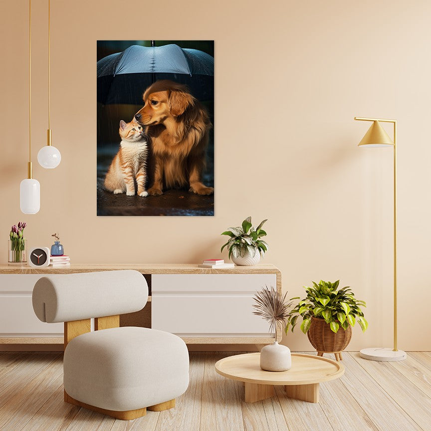 The Everlasting Friendship of Dog and Cat Wall Art