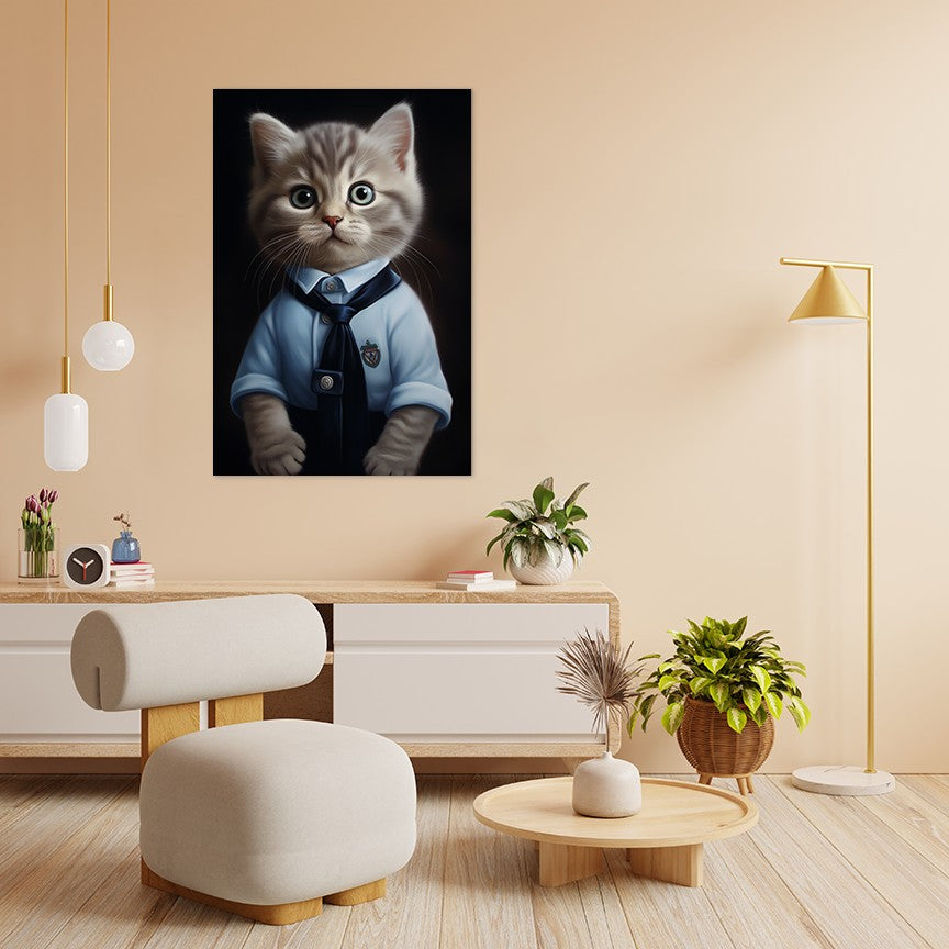 Cat in School Dress Wall Art