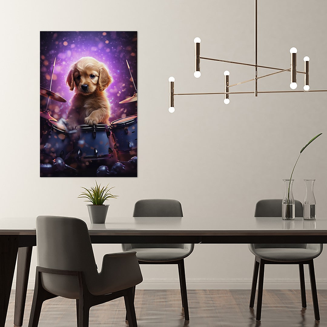 Puppy Drumming Wall Art