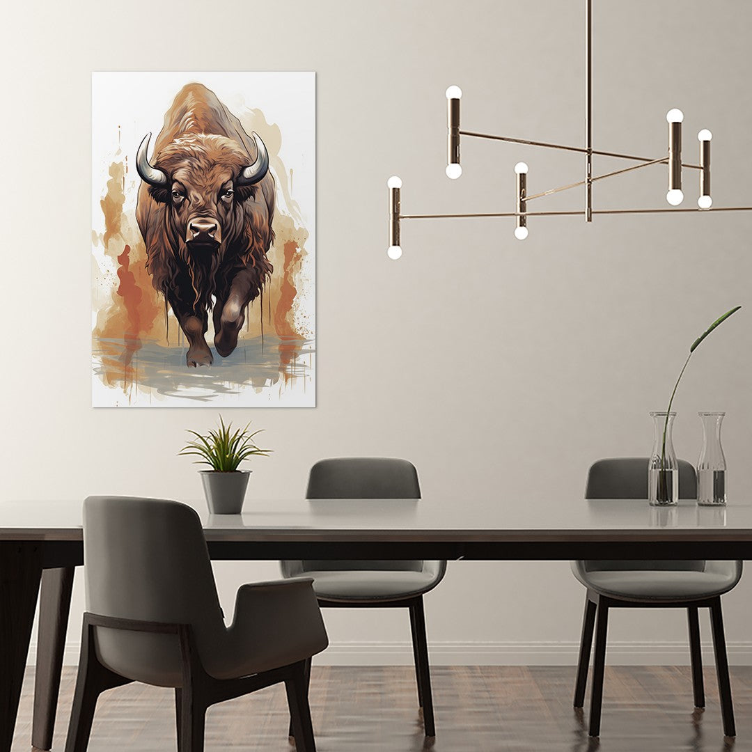 The Ferocious Bison Wall Art