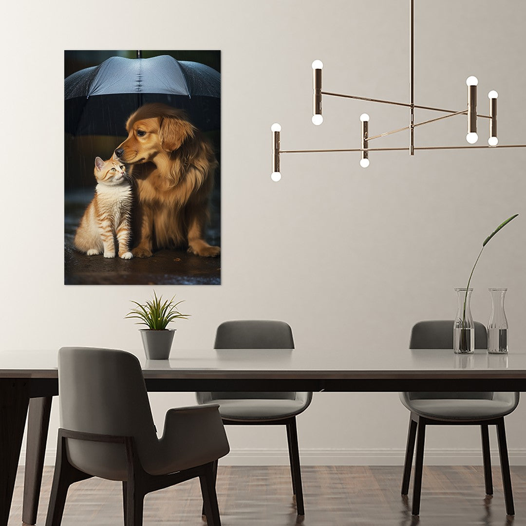 The Everlasting Friendship of Dog and Cat Wall Art