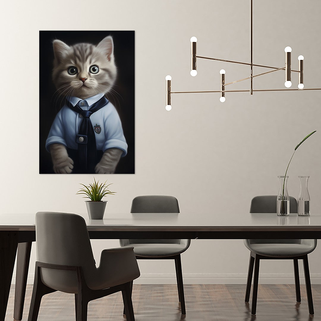 Cat in School Dress Wall Art