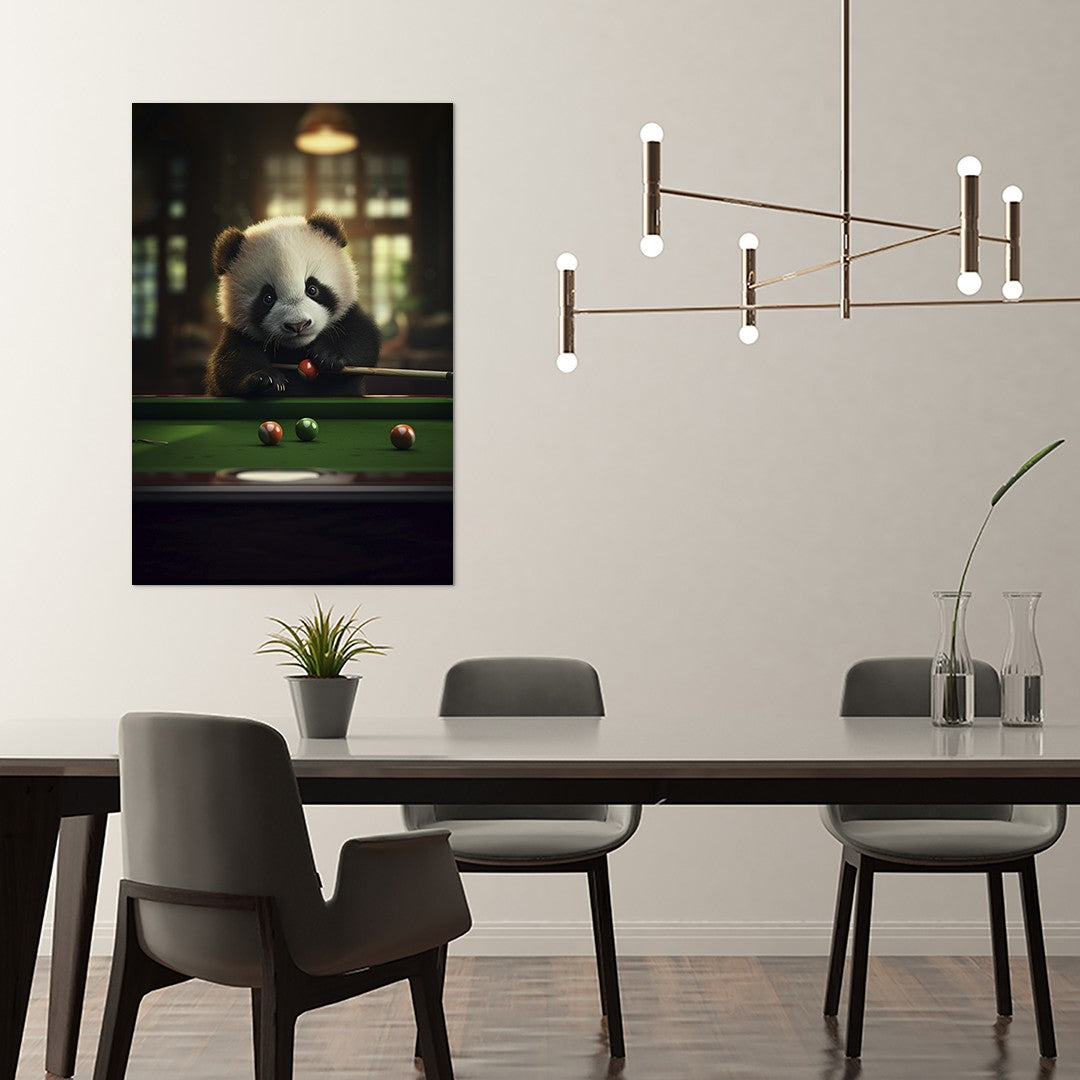 The Panda Playing Snooker Wall Art