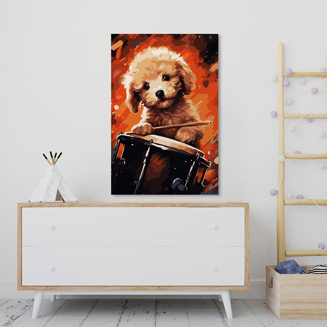The Drumming Puppy Wall Art