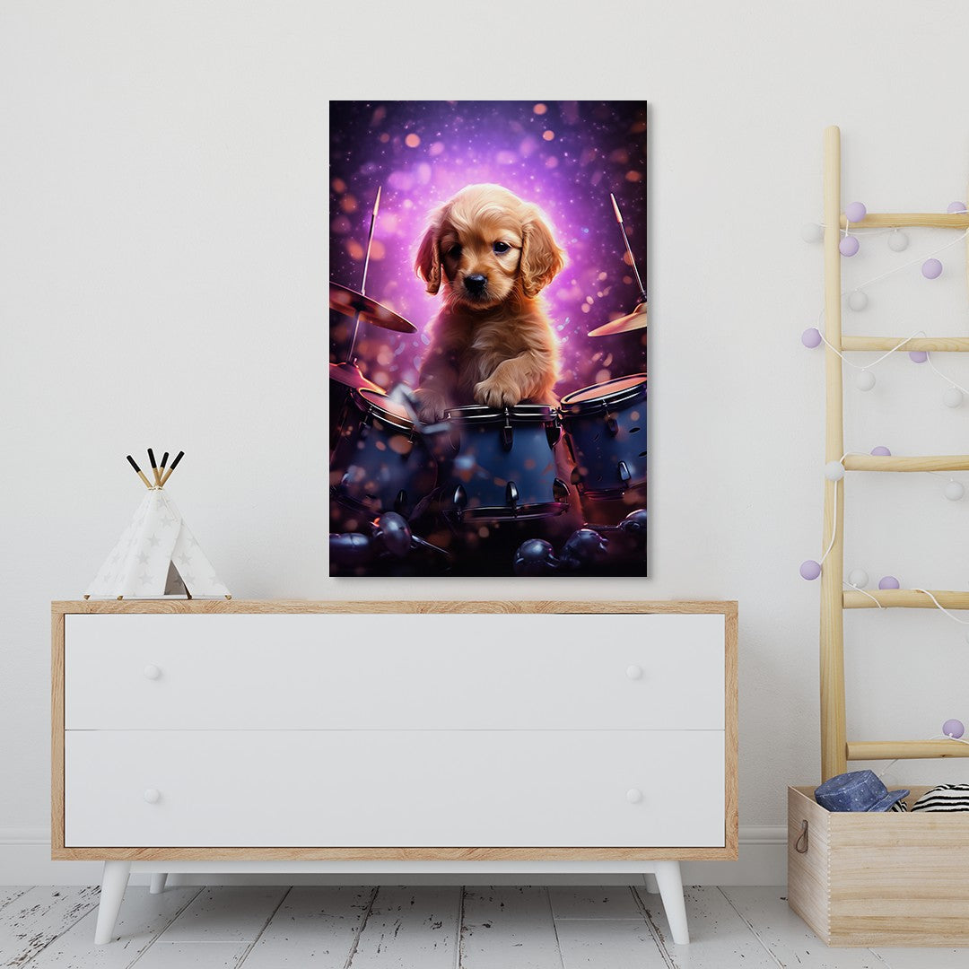 Puppy Drumming Wall Art