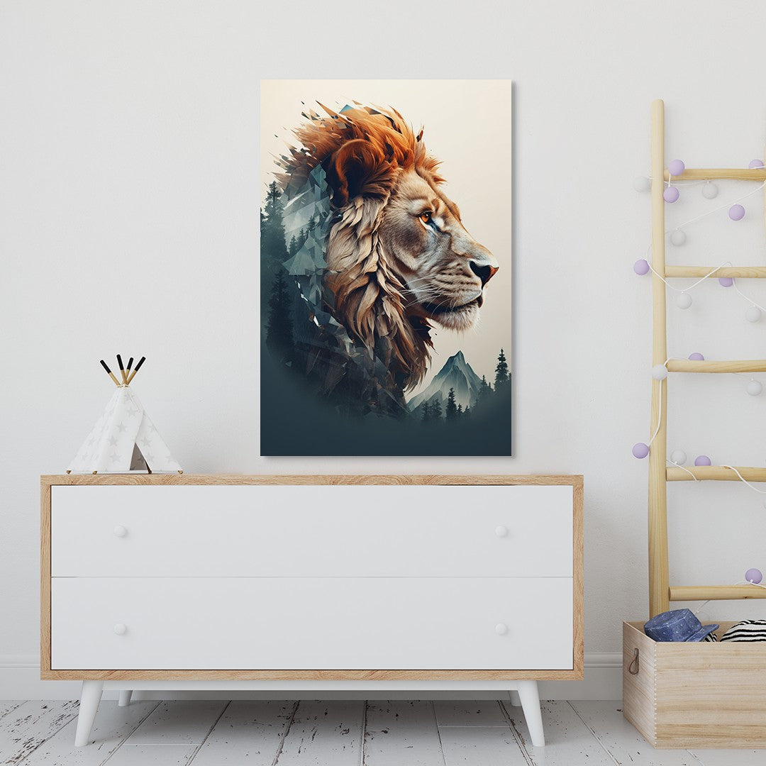 The Lion's Untamed Splendor Wall Art