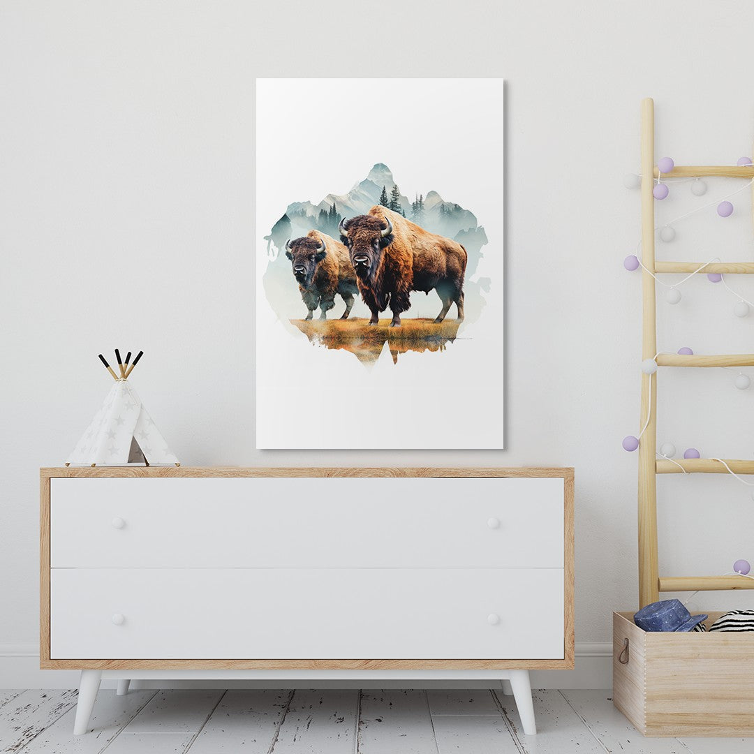 Bison In Wild Wall Art