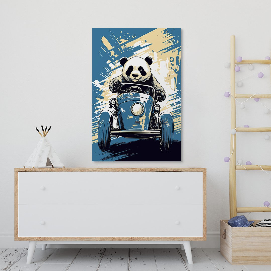 Panda's Adventures on Wheels Wall Art