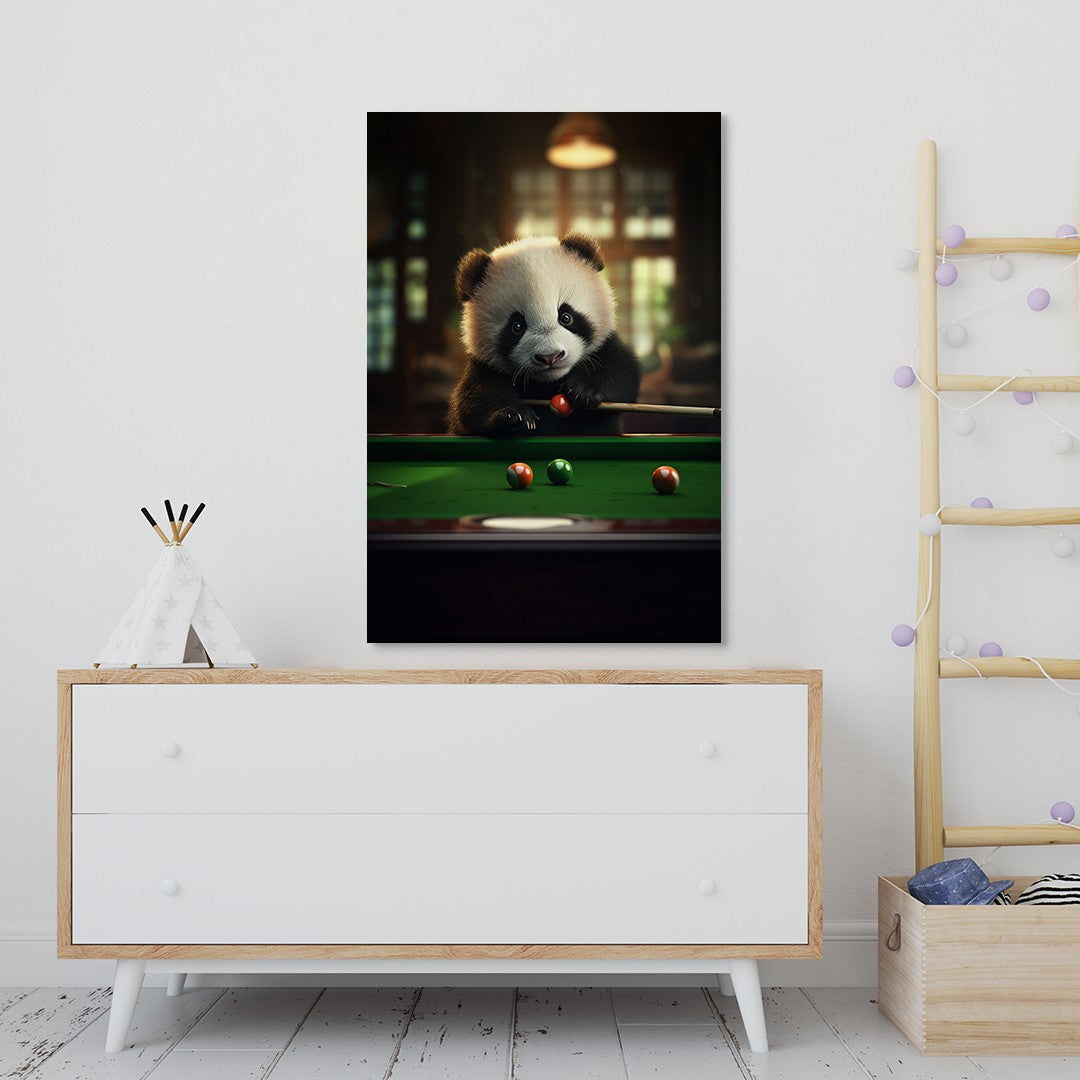 The Panda Playing Snooker Wall Art