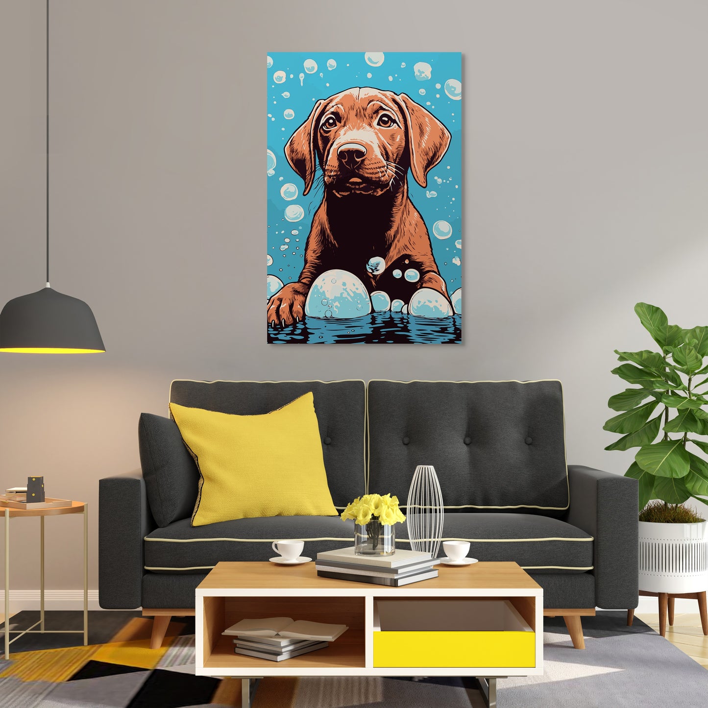 Dog Bathing Wall Art