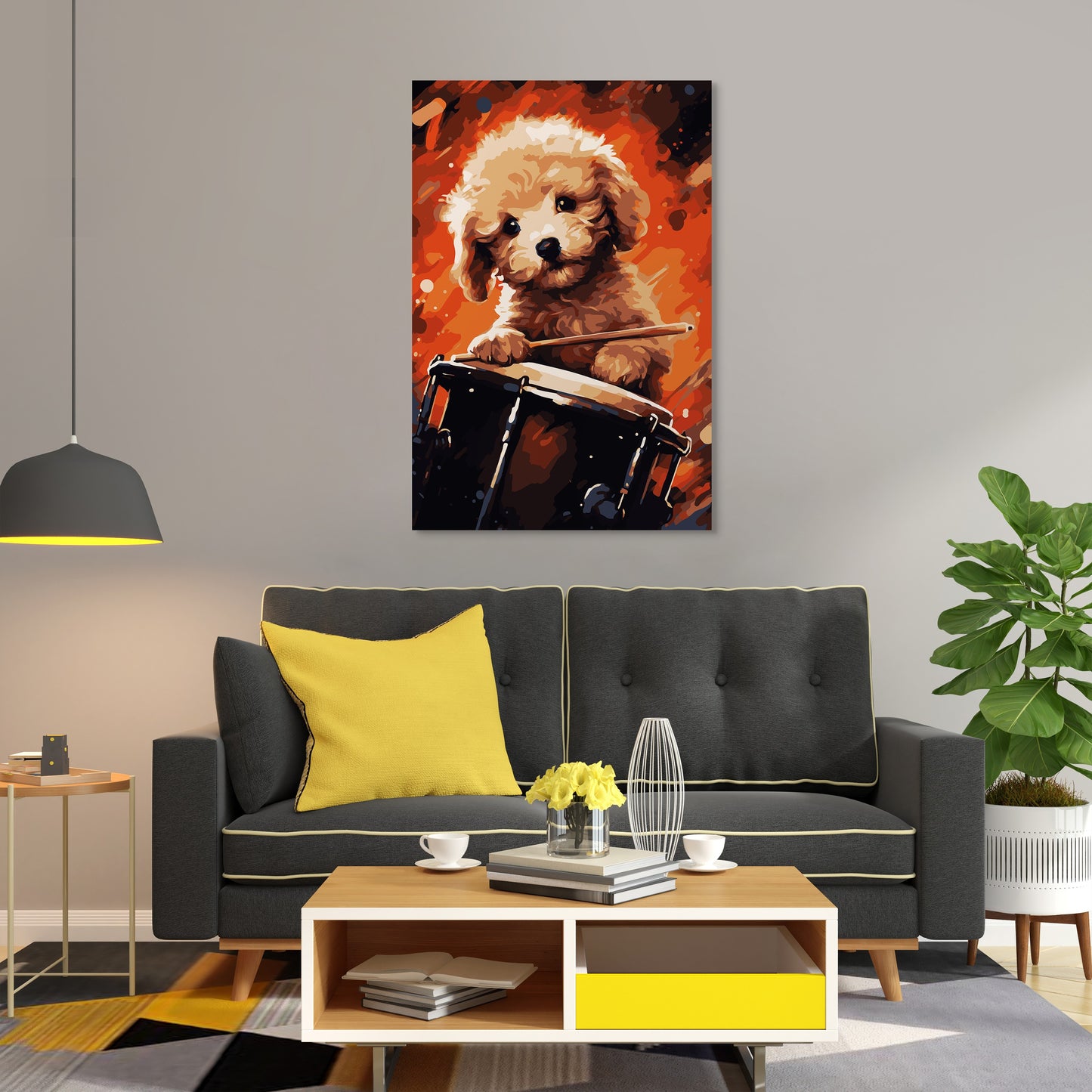 The Drumming Puppy Wall Art