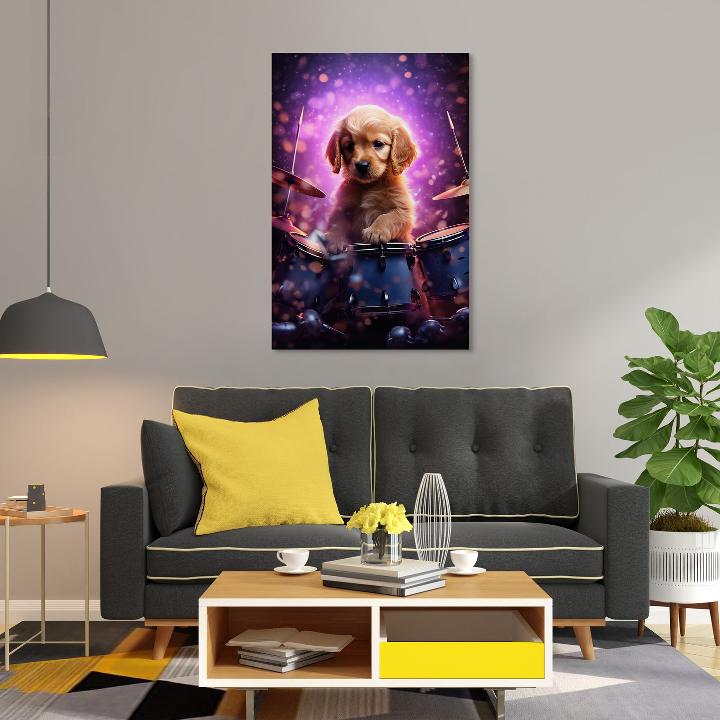 Puppy Drumming Wall Art
