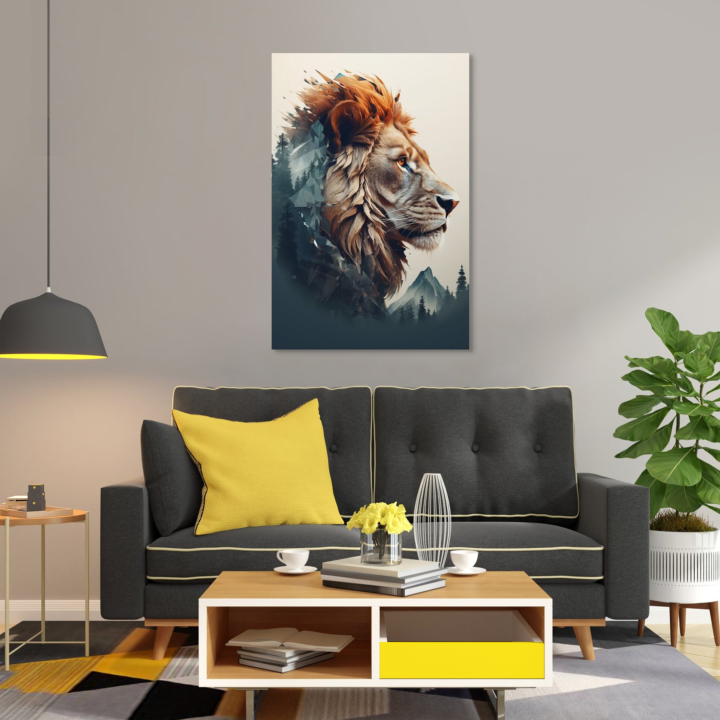 The Lion's Untamed Splendor Wall Art