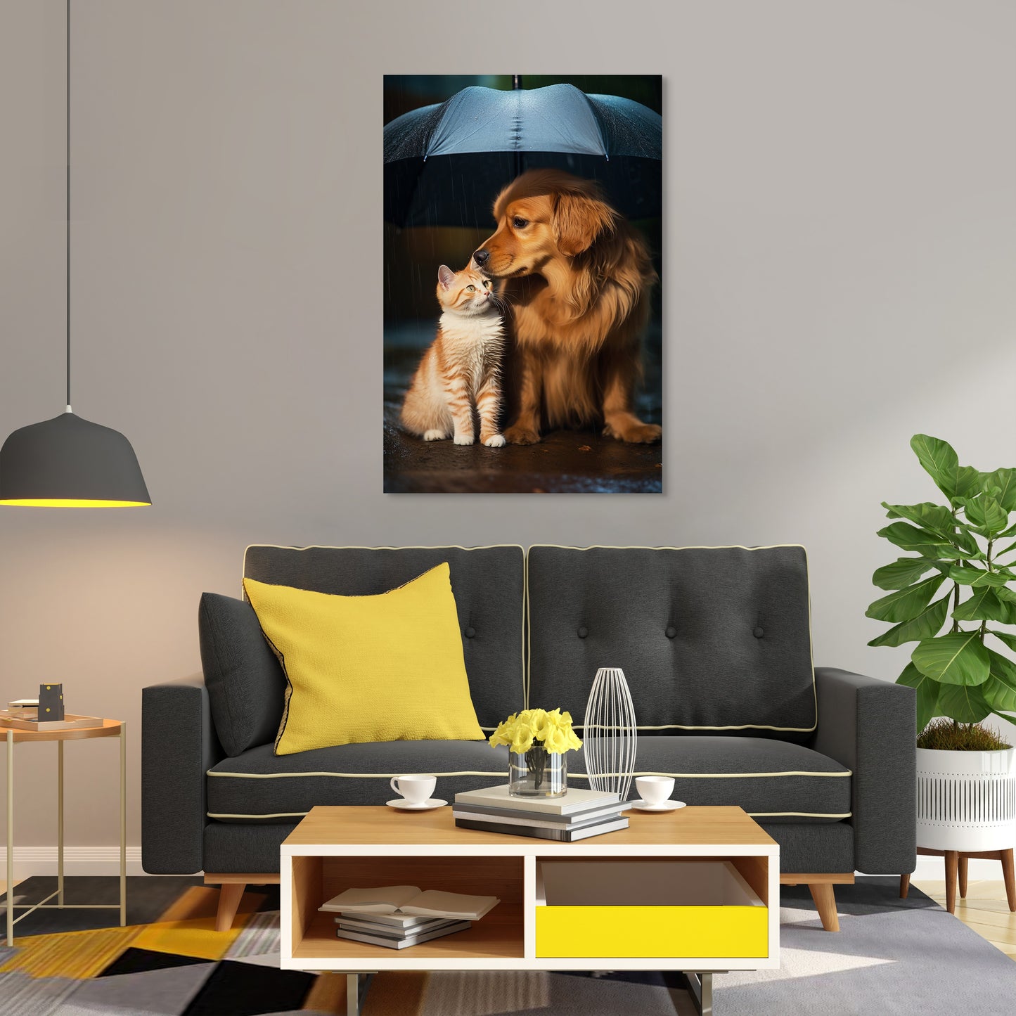 The Everlasting Friendship of Dog and Cat Wall Art