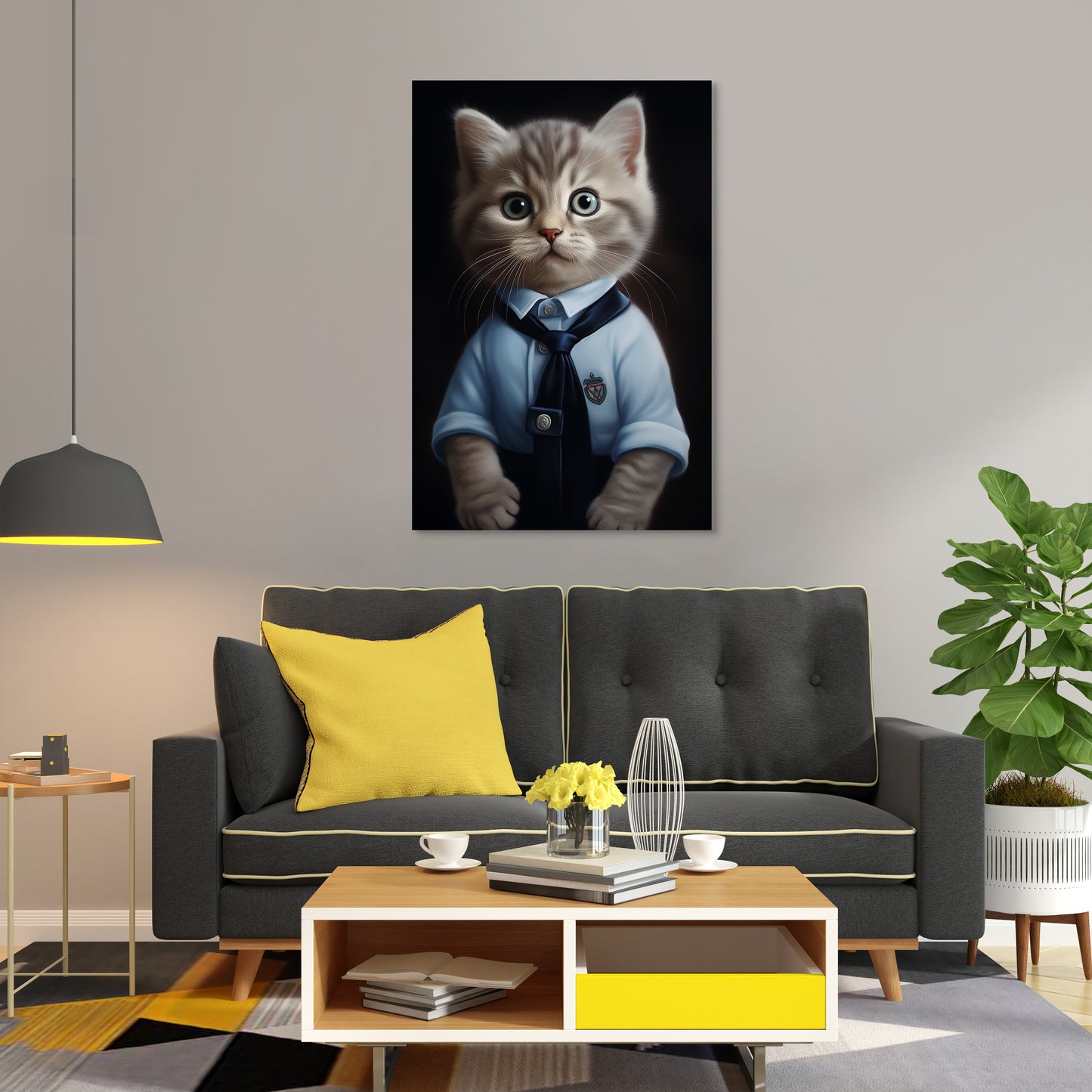 Cat in School Dress Wall Art