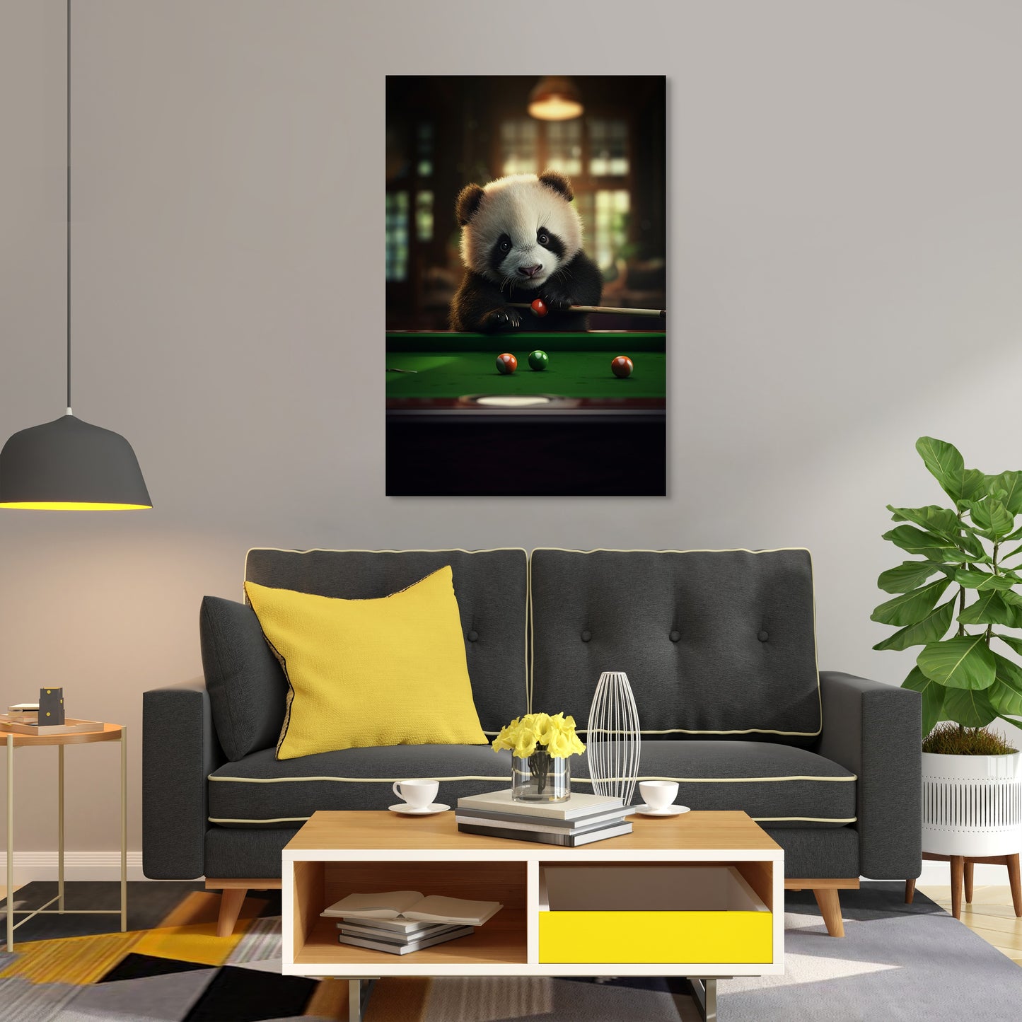 The Panda Playing Snooker Wall Art